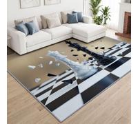 Générique Tapis à Carreaux Minimaliste Lavable Antidérapant 60 x 90 cm | Poils Courts Tapis Échecs Échiquier pour Salon Chambre Entrée Couloir style Décoratif Pensé