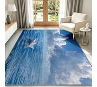 Générique Tapis À Motif Bateau Origami Océan Antidérapant À Poils Courts Doux pour Chambre, Bureau Et Couloir, Tapis Bébé 120 x 170 cm- Facile D’Entretien
