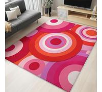 Générique Tapis à Motif Pop Art Cercles Salon Moderne Salle des Enfants Antidérapant à Poils Courts Doux Lavable Chambre Poil Ras de Sol - 140 x 200 cm