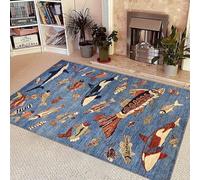 Générique Tapis À Thème Océan pour Fort Trafic - Lavable, Résistant Aux Taches, Antidérapant pour Salon Et Chambre,B,160 * 230cm