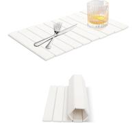 Générique Tapis Absorbant Vaisselle en Pierre Diatomée - Égouttoir Vaisselle Pliable pour Cuisine et Salle de Bain, Planche en Pierre Absorbante pour Séchage RapideWhite,One Size