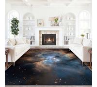 Générique Tapis Abstraction Univers Nébuleuse 120 x 180 cm pour Salon et Chambre, Tapis Imprimé Lavable en Machine avec Base Antidérapante, Décoration Intérieure, Poil Court Sombre