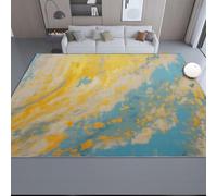 Générique Tapis Abstrait Fond Tie Dye Imprimé, Gris Bleu Décoration Antidérapant Intérieur Tapis à Poils Ras - 60 x 90 cm Sol décoration pour Salon Chambre Cuisine Balcon