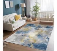 Générique Tapis Abstrait Fond Tie Dye - Lavable Antidérapant Tapis à Poils Ras pour Salon Chambre Appartement Studio Décoration, Doux Poils Courts Chevet (140 x 200 cm, Bleu Gris)