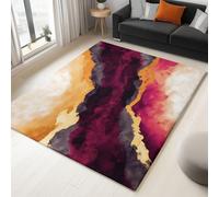 Générique Tapis Abstrait Salon Feuille d'or en marbre à Poils Courts Antidérapant Salon 140 x 200cm Chambre Poil Ras Doux Tapis de Décoration Paillassons pour entrée