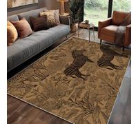 Générique Tapis Africain Chambre 80x150 cm Motif Zèbre Vintage Branche Feuilles, Tapis Cuisine Lavable Antidérapant Doux Poil Ras, Deco Chambre Moquette, j1d5042