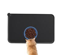 Générique Tapis Alimentaire Silicone - Plateau Rebords Hauts | Mat de Nourriture Chat Chien - 18,9x11,8 Pouces Pad Étanche, Protection Sol Anti-Dérapante pour Bols Eau, Accessoire Cuisine