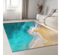Générique Tapis Antidérapant 60 x 90 cm Runner à Poils Courts Scène Naturelle pour Salon, Océan Plage Rayures Tapis Rectangulaire Doux pour Chambre Décoration Maison Runner Lavable Couloir