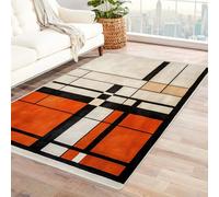 Générique Tapis antidérapant Figures géométriques Neutre, Doux et Fin,Grand Format,pour Chambre, Salon,Salle de Bain,sous la Table à Manger,décoration de Bureau(Red)-60x90cm