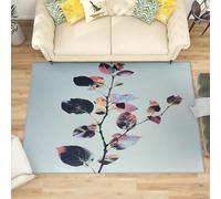 Générique Tapis Antidérapant Lavable Antifouling 60x90 cm, ImpriméS VéGéTaux À Poils Courts Tapis pour Salon, Chambre À Coucher, Bleu Paillasson Doux Chambre d'enfant Décoration