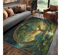 Générique Tapis Arbre De Vie Salon 120x170 cm Motif Viking Celtique Paysage Magie, Tapis Lavable Antidérapant Doux Poil Court, Decoration Chambre Descente De Lit Carpet