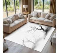 Générique Tapis Arbre Mort, Grand Tapis Salon 140x200 Peinture a l'Encre Végétale Carpette Chambre, Flanelle Poil Ras Moelleux - Antidérapa Lavable en Machine H-31