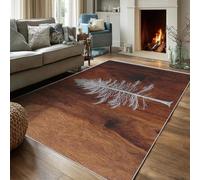 Générique Tapis Arbre Salon Chambre 150 x 200 cm, Tapis Rustique Effet Bois Lavable Antidérapant Poil Ras, Arbre Moquette Descente De Lit, Decoration Intérieur