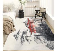 Générique Tapis Architecture Japonaise, Tapis Entree Interieur Asiatique Oriental, Poils Antidérapant Courts Doux Moquette Paillasson Interieur Entree Un Nettoyage Facile 50 x 80 cm P-&30