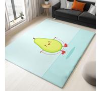 Générique Tapis Avocat Cartoon Mignon Petit Modèle 60x90 cm Bleu Clair Style Fun pour Chambre de Jeune Fille ou Cuisine