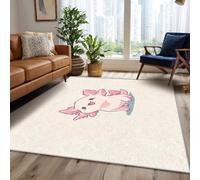 Générique Tapis Axolotl Lavable 60x90, Petit Tapis Entree Interieur Chambre, Motif Simple Animaux Kawaii, Paillasson Antidérapant, Poil Court, Doux, Decoration Maison Carpet