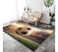 Générique Tapis Bleu Marron Imprimé Moderne À Poils Courts Et Moelleux, Sports Football But Lavable en Machine 40x60 cm Tapis antidérapant pour Salon Chambre Bureau pour Un Nettoyage Facile