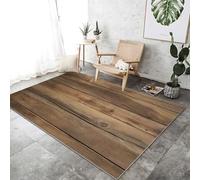 Générique Tapis Brun Imprimé Moderne À Poils Courts Et Moelleux, Mur en Bois Délabré Lavable en Machine 60x90 cm Tapis antidérapant pour Salon Chambre Bureau pour Un Nettoyage Facile