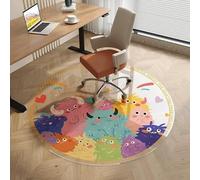 Générique Tapis Bureau Sol Rond 1 mm en PVC, Colourful Monsters
