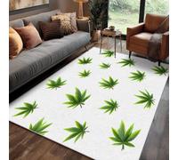 Générique Tapis Cannabis Salon 240x340 cm Motif Moderne Simple Feuilles, Tapis Lavable Antidérapant Doux Poil Court, Decoration Chambre Descente De Lit Carpet