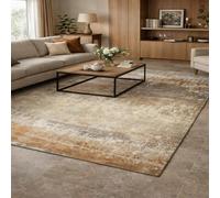 Générique Tapis Carré,Abstrait Moderne Beige Marron Gris Blanc, 160 x 160 cm, Lavable Tapis De Salon Chambre Poils Ras Décoration Maison,