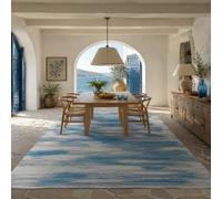 Générique Tapis Carré,Abstrait Moderne Bleu, Gris, Blanc, 150 x 150 cm, Tapis pour Salon Chambre Décoratif Coussin de Chaise Canapé Natte Coussinets,