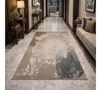 Générique Tapis Carré,Abstrait Moderne, Marron, Gris, Blanc, Bleu, 100 x 100 cm, Tapis Poils Ras Lavable Antidérapant pour Salon Décoratif Canapé Chambre Entrée Salle Couloir