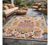 Générique Tapis Carré,Rose, Marron, Vert, Rouge, Bleu, Orange, Blanc, 80 x 80 cm, Antidérapant intérieur et extérieur Lavable Tapis pour Entree Balcon Terrasse canapé Chaise