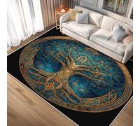 Générique Tapis Celtique Arbre Lavable 100x150 - Motif Europe Ancien Mythologie Arbre, Tapis Salon Chambre Antidérapant Poil Court Doux, Decoration Chambre Descente de Lit, FD2407
