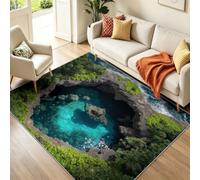 Générique Tapis Chambre 40x60 cm Nature Paysage Tapis Salon Multicolore | Antidérapant et Lavable, Gouffre Roches Végétation, pour Cuisine, Chambre d'enfant, Bureau, Pliable Poil Ras Tapis de Marche