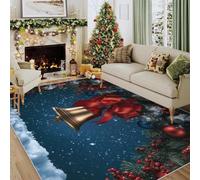 Générique Tapis Chambre Cloche Flocon de Neige, 50x80 cm | Paillasson Noël, Lavable, Antidérapant, Poil Court, Decoration Entree Interieur SD2-71