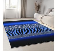Générique Tapis Chambre Enfant Bleu, Imprimé Léopard Moderne Imprimé Zèbre - Tapis Enfant Facile d'entretien et Doux pour Chambres à Coucher Salle de Jeu Chambre Fille Garçon Bébé 140 x 200 cm