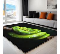 Générique Tapis Chambre Enfant Noir, Animaux Branches D'Arbres Python - Tapis Enfant Facile d'entretien et Doux pour Chambres à Coucher Salle de Jeu Chambre Fille Garçon Bébé 60 x 90 cm