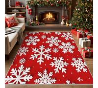 Générique Tapis Chambre Flocon de Neige, 50x80 cm | Paillasson Noël, Lavable, Antidérapant, Poil Court, Decoration Entree Interieur SD1-374