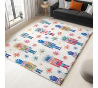 Générique Tapis Chambre M 80x150 cm Soldat - Design Minimaliste pour Garçon - Lavable Poils Courts - Blanc