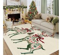 Générique Tapis Chambre Renne de Noël, 50x80 cm | Paillasson Art Populaire, Lavable, Antidérapant, Poil Court, Decoration Entree Interieur SD2-41