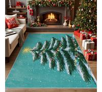 Générique Tapis Chambre Sapin de Noël, 50x80 cm | Paillasson Christmas Tree, Lavable, Antidérapant, Poil Court, Decoration Entree Interieur SD1-21