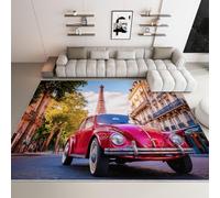 Générique Tapis Chambre tramways parisiens 140x200cm Tapis Salon Doux et Moelleux, avec Envers Antidérapant, Moquette Sol Intérieur Lavable Style Imprimé 3D