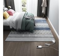 Générique Tapis Chauffant Lavable en Machine, Tapis Électrique À Chauffage Rapide avec Minuterie D'arrêt Automatique, Tapis Chauffant Doux pour Bureau À Domicile, 220 V,80CM*160CM