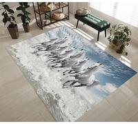 Générique Tapis Cheval 160x230cm Animal Tapis Salon Décoration Antidérapant, Lavable Poils Ras Tapis Doux Chambre pour Couloir Canapé Carpet, Living Room Bedroom,Cuisine 1H916