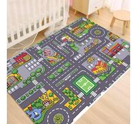 Générique Tapis Circuit Voiture pour Enfant, Tapis de Jeu Chambre Enfant Pliable, Tapis d'activité Bébé Antidérapant, Tapis De Jeux Voiture Lavable Jouet de Playmat de Route (90 x 140 cm)