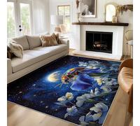 Générique Tapis Coccinelle, Tapis de Chambre Salon, Motif Fleur, 80x120, Paillasson Interieur Entree Antidérapant, Lavable, Doux, Poil Ras, Decoration Maison
