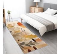 Générique Tapis Couloir 60 x 120 cm Bohème Feuille Lavable en Machine Long Tapis de Passage Couleur Terre Descente de Lit Poil Ras Antidérapant Tapis Salle a Manger Cuisine Escalier Salon Chambre