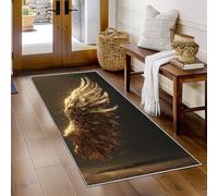Générique Tapis Couloir Ailes d'ange, Tapis de Couloir Aile Rêve Or 60x200, pour Cuisine, Entree Interieur, Chambre, Descente de Lit, Lavable, Antidérapant, Poil Court h666