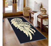 Générique Tapis Couloir Ailes d'ange, Tapis de Couloir Plume Fantastique Aile 80x200, pour Cuisine, Entree Interieur, Chambre, Descente de Lit, Lavable, Antidérapant, Poil Court h687