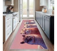Générique Tapis Couloir Alpaga, Tapis de Couloir Lama Animaux 3D 70x200, pour Cuisine, Entree Interieur, Chambre, Descente de Lit, Lavable, Antidérapant, Poil Court i1408