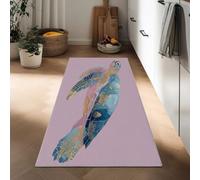 Générique Tapis Couloir Antidérapant 60 x 150 cm, Tapis de Cuisine Style Rétro Poil Court Doux Lavable en Machine Animaux Marins Tortue pour Salon Couloir Entrée Buanderie Descente de Lit
