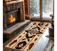 Générique Tapis Couloir Aztèque Antidérapant Long Lavable Machine, Tapis De Couloir Amérindien Western Ethnique De Cuisine Passage Entree Intérieur Descente De Lit Chambre Poil Ras 70x300 cm