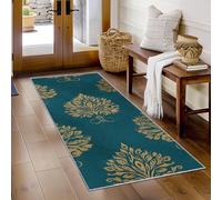 Générique Tapis Couloir Baroque Antique, Tapis de Couloir Victorien Floral 90x200, pour Cuisine, Entree Interieur, Chambre, Descente de Lit, Lavable, Antidérapant, Poil Court j1544