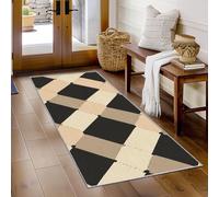 Générique Tapis Couloir Carreaux Vichy, Tapis de Couloir Diamant 70x250, pour Cuisine, Entree Interieur, Chambre, Descente de Lit, Lavable, Antidérapant, Poil Court j1408